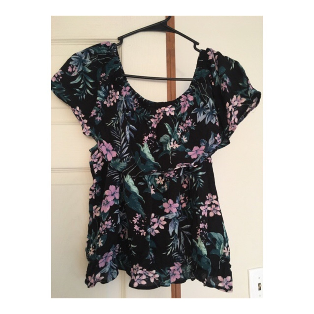 Black off the shoulder shirt